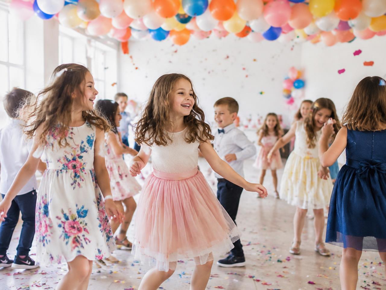 Children dancing at an indoor party